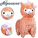 Produktbild Alpacasso 17" Groß Wassermelonenrot Plüsch Alpaka, süße weiche Kuscheltiere Spielzeug.