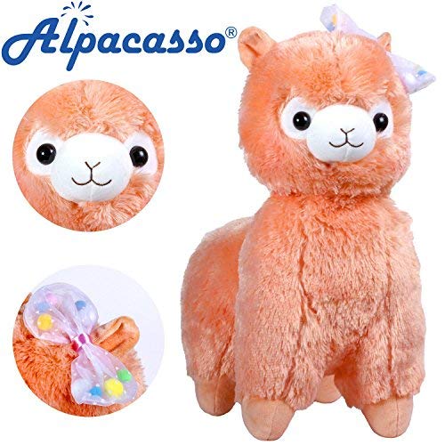 Preisvergleich Produktbild Alpacasso 17" Groß Wassermelonenrot Plüsch Alpaka, süße weiche Kuscheltiere Spielzeug.