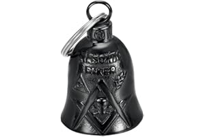 MOCY BELL - Clochette moto MASONIC BIKER Porte-bonheur MOCY BELL Acier inoxydable Noir
