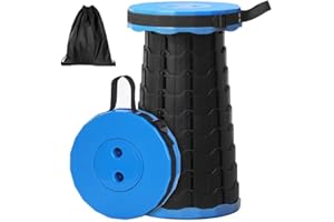 GeeRic Taburete Telescópico Portátil,Taburete Plegable Camping con Gran Capacidad de Carga,Ajustable Taburete Telescópico para Cámping Pesca Jardín