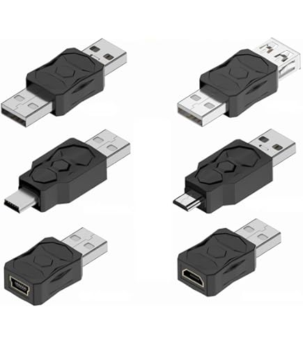 Mini Mc Adattatore USB A Femmina A Micro/Mini USB Maschio, 25 Cm Nero - Per Collegamenti Rapidi Adattatore Universale USB - Foto 5