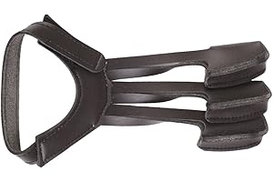 SCONOSCIUTO Pelle Di Mucca Caccia Tiro Con L'arco A Tre Dita Tiro Protettore Guanto Nero