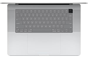 MiNGFi Protection Clavier Silicone pour MacBook Pro/Max 14/16" M1-M4(A2992 A3112 A3401 A3185 A2485 A2780 A2991 A3403 A3186) Air 13,6/15,3" M2-M4(A3113 A3240 A2941 A3114 A3241) US/ANSI - Transparent