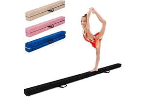 SPOTRAVEL Folding Gymnastic Beam, Portable Floor Balance Beam with Carrying Handles and Anti-Slip Base, Extra Firm Gymnastic Equipment for Toddlers, Gymnasts & Cheerleaders