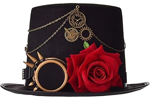 COSDREAMER Sombrero unisex de Steampunk Top Hats Halloween con gafas