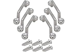 AUXPHOME Stainless Steel 1 Inch Mount, Bimini Top Strap, Pad Eye,Footman's Loop for Jeep Corvette, Buggy, Kayak Tie Downs, 6 Piece Set - No Rust