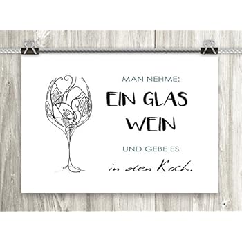 artissimo, Poster mit Spruch, Din A4, PE0053-DR, Man Nehme: Ein Glas