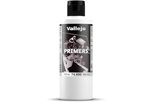 Vallejo Primer de Surface Acrylique Blanc 200 ml - Finition Mate pour Aérographe - Séchage Rapide et Adhérence Optimale pour Figurines et Maquettes