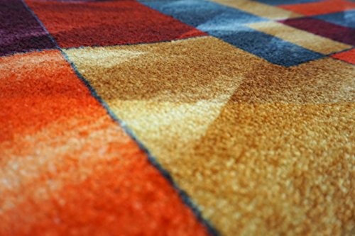 Designer-Fußmatte für Flur, Bad, Innen- und Außen-Bereich | Rutschfester und waschbarer Fuß-Abtreter | Praktischer Fußabstreifer und Schmutzfang-Matte | Moderne 50 x 70 cm Gelb-Orange | DECO-MAT - 4