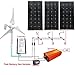 Produktbild ecoworthy 850 W Solar & Wind System für 12 Akku Ladekabel: 400 W WIND GENERATOR + 3 Pcs 150 W Mono Solarzellen + dc12-ac220 V 1000 W Wechselrichter Off-Grid-Set für Home Netzteil