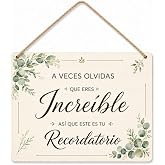 Gemejutor Wooden Sign as a Wall Decor, 26 x 16 cm with a Motivational Message in Spanish Sometimes You Forget That You Are In