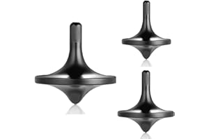 LOQATIDIS peonza giratoria de Acero Inoxidable, 3PCS Juguetes EDC de giroscopio de Escritorio de precisión, Balance, Gira Suave, Bien Hecho, Largo Tiempo de rotación