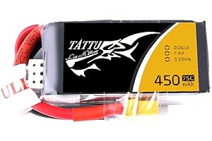 Tattu 2S Lipo Batterie 450mAh 2S 75C 7.4V avec Prise XT30 pour Cadres UAV FPV de Petite Taille