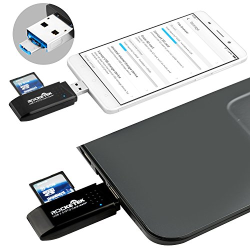 Micro-USB-OTG-USB 3.0 Adapter, Rocketek SD / Micro SD-Kartenleser mit Standard-USB und Micro-USB-Stecker für Smartphones / Tablets mit OTG-Funktion - 5