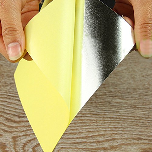 9 Stück Spiegelfliesen Selbstklebende Deko-Spiegel Spiegelkachel Fliesenspiegel Spiegel Wanddekoration Wandspiegel 15×15cm - 5