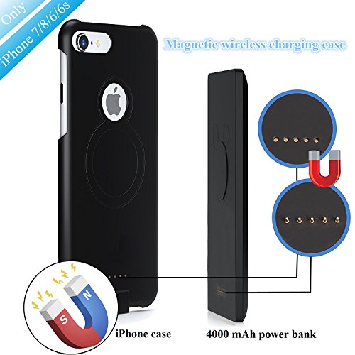 AOTINA 4000 mAh Coque Batterie iPhone 7 8 6 6s Magnetic Cas de Charge sans Fil Ultra Mince tui de Chargeur de Batterie Prolong e Portable tui de Charge de Protection Coque Batterie pour iPhone 8 iPhone7 iPhone6 6s 4 7 pouces -Noir AOTINA 4000 mAh Coque Batterie iPhone 7 8 6 6s Magnetic Cas de Charge sans Fil Ultra Mince tui de Chargeur de Batterie Prolong e Portable tui de Charge de Protection Coque Batterie pour iPhone 8 iPhone7 iPhone6 6s 4 7 pouces -Noir