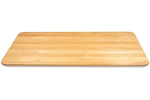 LUMBERLAND Tablero de escritorio de madera maciza de roble con borde suizo (80 x 120 cm)