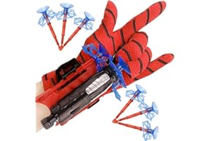 MAXRICUS Spider Web Shooters for Kids - Boy Girl Toy with Spider Gloves Launcher Wrist Toy Sucking Disc Bullets for Boy Girl Toys Age 3-14 Birthday Gift for 3 4 5 6 7 8 9 10 12 Years Old （1Pcs Opp packaged)