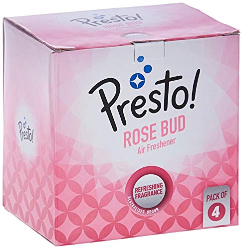 Amazon Brand - Presto! Bathroom Air Freshener - Rose Bud (75 gm, Pack of 4)