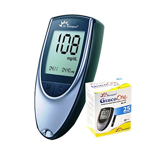 Dr. Morepen BG-03 Gluco One Glucometer, 25 Strips (Multicolor) RS.534.00