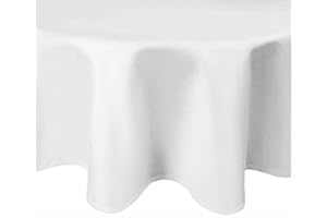 Damast Tischdecke aus 100% Baumwolle Gastro Edition Weiß Rund 160 cm feinste Vollzwirn Qualität aus hochwertigem Ringgarn