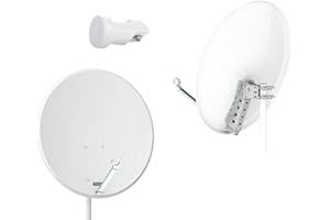 Opticum QA80 Sat Antenne Stahl mit Single LNB LSP-02G hellgrau