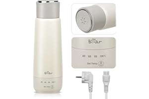 Bear 300 Ml 4-Temperatura Bollitore Elettrico, Controllo Portatile Di Tocco Singolo, Tazza Di Vuoto Di Isolamento Termico Veloce Di Viaggio Tre In Uno, 304 Acciaio Inossidabile