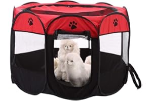 DECDEAL Recinto Pieghevole per Animali Domestici Cani Piccoli Gatti Portatile Impermeabile Oxford Air Mesh Tent Camping Picnic Playhouse Camping