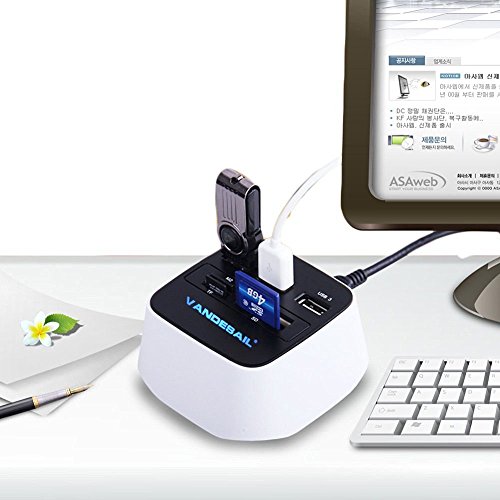 Vandesail® Superspeed 3 Ports USB 2.0 Hub Speicherkarten Kartenlesegerät Mini Port Adapter Für Notebook/ Laptop/ SD/ TF/ MS/ M2 Cards All In One Pro Duo - 6
