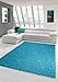 Produktbild Shaggy Teppich Hochflor Langflor Teppich Wohnzimmer Teppich Gemustert in Uni Design Türkis Größe 160x230 cm
