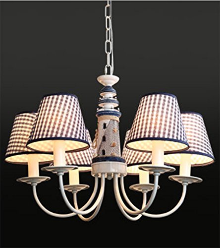 Preisvergleich Produktbild PIGE Leuchtturm Kronleuchter Boy Schlafzimmer Lampen Blau Eisen Stil Europäische - Style Kinderzimmer Leuchten