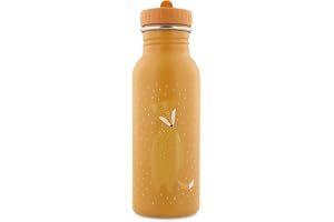 Trixie barn rostfritt stål vattenflaska, Mr Fox, 500 ml | Rostfritt stål, BPA-fri, hållbar, lätt och stöttålig, perfekt för barnkammare, skola, sport och dagar ute