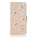 Produktbild Misteem Glänzend Schutzhülle für Samsung Galaxy S10E Hülle Blumen, Kreative Glitzer Flowers Strass Magnet PU Leder Brieftasche Stoßfest Fall für Samsung Galaxy S10E [Blume Gold]