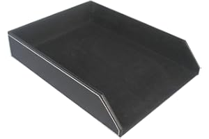 KINGFOM™ Skórzana półka na listy A4 (czarna)