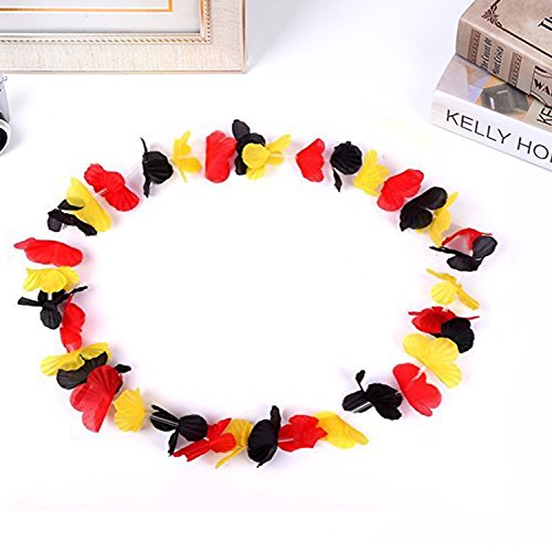 10 Pack JUYUAN-EU Blumenketten Hawaiiketten Multicolor Bunt Blumenkette Hawaiikette Silk Halsketten Blütenketten - 2
