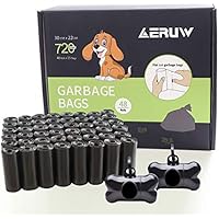 Bolsas caca perro, Bolsas para excrementos de perro, Dispensador Bolsas perro Biodegradables, Poop Bag para Mascotas Domésticos de 48 Rollos, Total 720 Bolsas con 2 Dispensadores