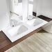 Produktbild Einbau-Waschbecken 2 Becken Col04 Waschtisch Waschplatz große Ablagefläche Gussmarmor rechteckig Breite: 120cm