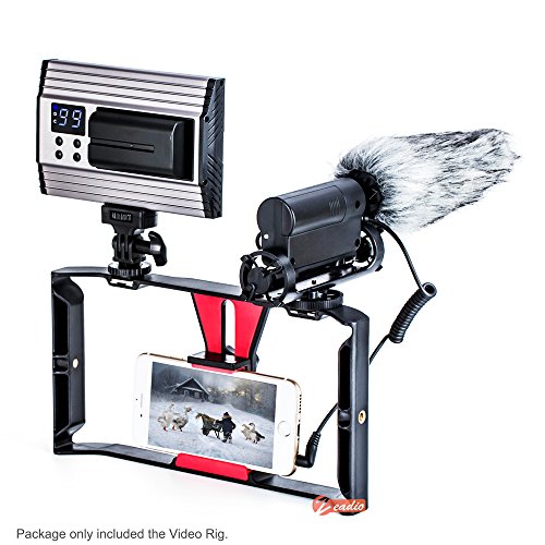 Zeadio Videoproiettore Smartphone, videocamere Stabilizzatore di supporto per maniglie, registrazione di pellicole per case di registrazione per videomaker Filmmaker Videographer - adatta per iPhone, Samsung e tutti i telefoni