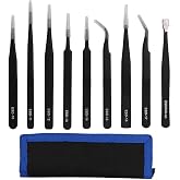 9 Piece Esd Antistatic Tweezers Set Phone Tablet Pc Ps Clock Repair Tweezers