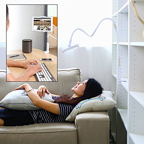 Zilong Flexible Arm Tablet Standplatz, 110cm Schwanenhals Halterung, drehbar 360 Grad Desktop-Ständer, iPad-Halter-Standplatz mit ultra-stabile Bolzen-Klemmplatt - 6