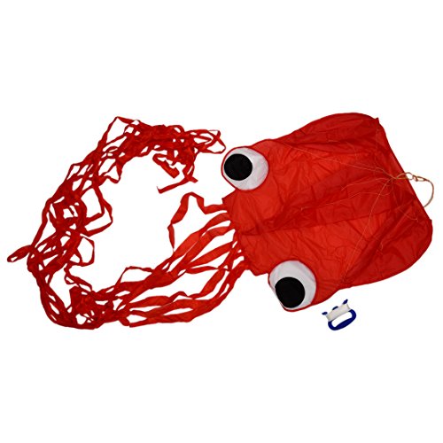 Octopus Flying Kite - TOOGOO(R) 4M Single Line Stunt Red Octopus Power Sport Flying Kite Outdoor Activity Toy