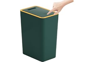 Kongming Soptunna badrum, badrumsavfallsbehållare liten 10 l papperskorg med lock smal soptunna kök luktsäker för kök, badrum