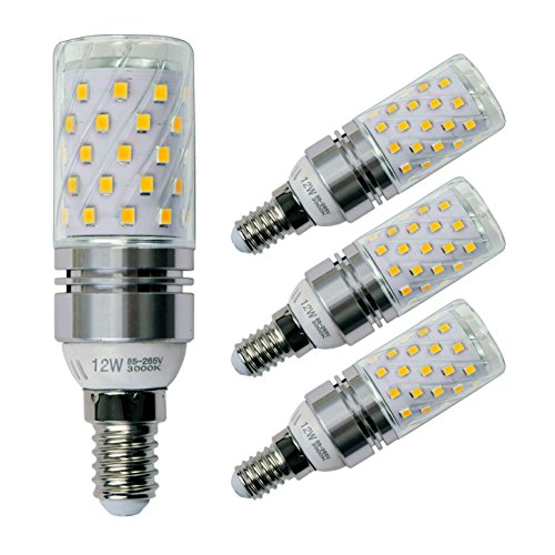 Sagel E14 LED Bombillas de Maíz 12W, 100W Bombillas Incandescentes Equivalente, 3000K Blanco Cálido, 1200Lm, Pequeño Tornillo Edison Bombillas de Maíz, 4 Por Paquete