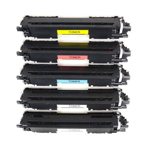 5 Logic-Seek Toner kompatibel zu HP CF350A-CF353A für Color Laserjet Pro MFP M177fw, M176n, 170 Series - Schwarz je 1.300 Seiten, Colro je 1.000 Seiten