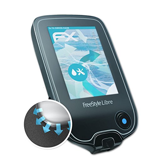 Book's Cover of FreeStyle Libre Film Protecteur  2 x atFoliX FXCurvedClear souple Protecteur décran pour les écrans convexes  protection sur toute la surface à ras bord