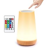 JOPHEK Control Tactil Regulable Usb Recargable, Cambio de Color RGB con Control Remoto, Lamparas de Mesita de Noche para Rega