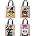 Price comparison product image HLCE 4PCS Halloween Candy Bags Trick or Treat Candy Tote Bags Cartoon Pumpkin Bag for Kids Halloween Themed Party Gift Favor 4 Styles