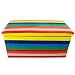 Produktbild VENKON - Faltbarer Sitzwürfel mit Aufbewahrungsfunktion Sitzhocker - genopptes Kunstleder - 38 x 76 x 38 cm - Regenbogenfarben