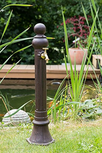 Standbrunnen 85cm Alu Braun Brunnen Waschbecken Garten im antik Stil fountain - 2