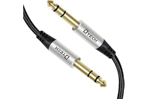 DTECH Electric Guitar Cable TRS 1/4 Instrument Cord Aux Balanced Stereo Jack Quarter Inch 6.35mm for Speakers Amplifier Bass AMP Studio Audio Monitor Mixer (1.0M)